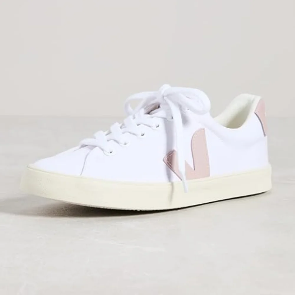 New!! VEJA - Women's Esplar Sneakers, White/Babe, Size 5 - Picture 5 of 7